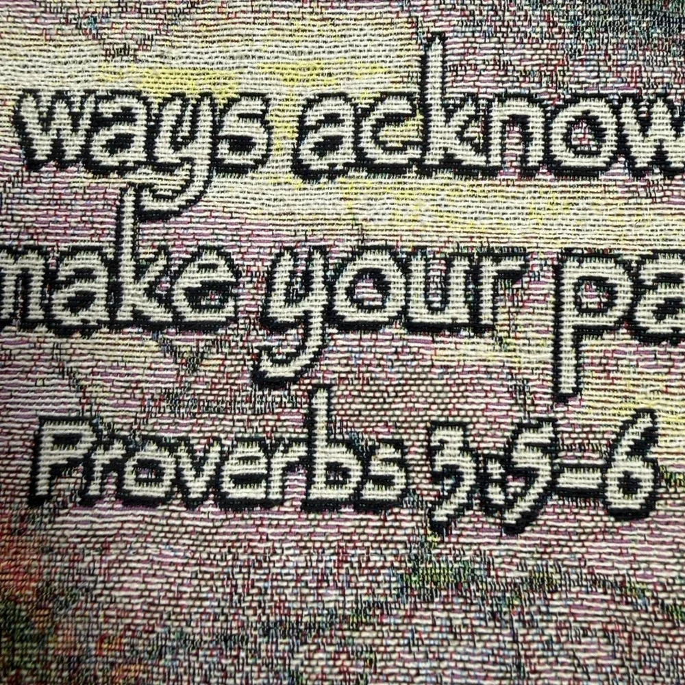 Thomas Kinkade Afternoon Tapestry Wall Hanging‎ Proverbs 3:5-6 Woven Art 26x36